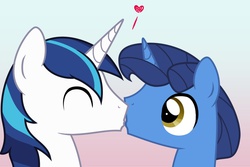 Size: 1280x853 | Tagged: safe, artist:askcherrymocha, night light, shining armor, pony, unicorn, g4, father and son, gay, heart, incest, kiss on the lips, kissing, male, ship:shining light, shipping, stallion