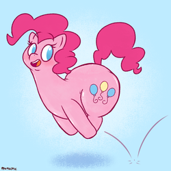 Size: 1100x1100 | Tagged: safe, artist:paupoepic, pinkie pie, g4, bouncing, chubby, fat, female, pronking, pudgy pie, solo