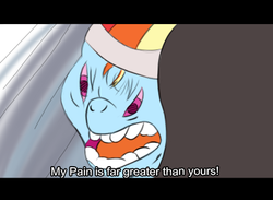 Size: 454x332 | Tagged: safe, artist:flutteriot, rainbow dash, pony, g4, ambiguous gender, anime, great moments in animation, my pain is greater than yours, naruto, naruto: shippūden, pain (naruto), ponified, quality, reaction image, smear frame, solo