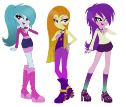 Size: 690x584 | Tagged: safe, artist:niightlydark, adagio dazzle, aria blaze, sonata dusk, equestria girls, g4, alternate clothes, alternate hairstyle, female, solo, the dazzlings