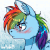 Size: 250x250 | Tagged: safe, artist:inuhoshi-to-darkpen, rainbow dash, pony, g4, animated, blushing, cute, dashabetes, ear flick, ear fluff, female, fluffy, frame by frame, icon, mare, nose wrinkle, scrunchbow dash, scrunchy face, solo, squigglevision, tsunderainbow, tsundere