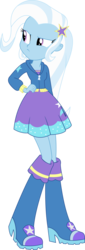 Size: 978x2866 | Tagged: safe, artist:sketchmcreations, trixie, equestria girls, g4, my little pony equestria girls: rainbow rocks, boots, clothes, dress, female, hand on hip, hoodie, inkscape, pouting, simple background, solo, transparent background, vector