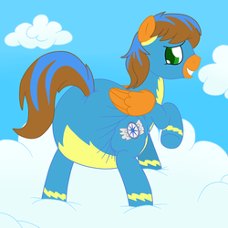 Size: 3000x3000 | Tagged: safe, artist:fillyscoots42, oc, oc only, oc:bluestar, diaper, high res, non-baby in diaper, poofy diaper, solo, wonderbolts uniform