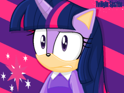 Size: 640x480 | Tagged: safe, artist:sonicandme901, twilight sparkle, anthro, g4, cutie mark, female, solo, sonic the hedgehog (series), sonicified, style emulation