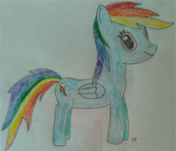 Size: 2215x1894 | Tagged: safe, artist:dullpoint, rainbow dash, g4, colored, drawing, female, sketch, solo, traditional art