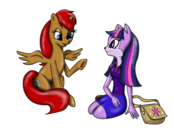 Size: 2549x1961 | Tagged: safe, artist:xamitlu, twilight sparkle, anthro, g4, male, ponified, sally acorn, sonic the hedgehog, sonic the hedgehog (series), sonicified, species swap, style emulation, twilight sparkle (alicorn)