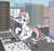 Size: 2047x1906 | Tagged: safe, artist:rapidstrike, oc, oc only, oc:liera, human, pony, building, bus, car, city, commission, giant pony, giantess, macro, panic, sitting, size difference