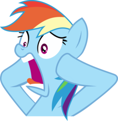 Size: 6000x6179 | Tagged: safe, artist:aethon056, rainbow dash, g4, trade ya!, absurd resolution, female, screaming, simple background, solo, transparent background, vector