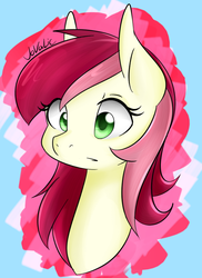 Size: 800x1100 | Tagged: safe, artist:jovalic, roseluck, earth pony, pony, g4, female, mare, portrait, solo