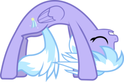 Size: 2159x1424 | Tagged: safe, artist:wissle, cloudchaser, pegasus, pony, g4, backbend, bridge stretch, eyes closed, female, flexible, folded wings, mare, side view, simple background, solo, stretching, transparent background, vector, wings
