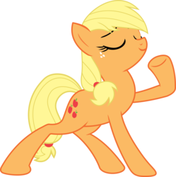 Size: 1624x1632 | Tagged: safe, artist:wissle, applejack, earth pony, pony, g4, eyes closed, female, hatless, mare, missing accessory, pose, simple background, solo, transparent background, vector