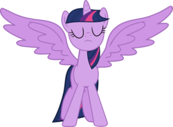 Size: 2999x2210 | Tagged: safe, artist:wissle, twilight sparkle, alicorn, pony, g4, eyes closed, female, high res, mare, pose, simple background, solo, transparent background, twilight sparkle (alicorn), vector