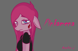 Size: 1007x664 | Tagged: safe, artist:lunartoxic, pinkie pie, earth pony, anthro, g4, female, pinkamena diane pie, sad, solo