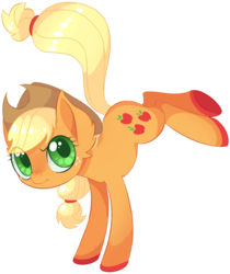 Size: 835x995 | Tagged: safe, artist:uncertainstardust, applejack, g4, bucking, female, simple background, solo, transparent background