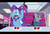 Size: 1280x880 | Tagged: safe, artist:thedigodragon, maud pie, trixie, earth pony, pony, unicorn, g4, apple, booth, crossover, diner, duo, duo female, female, food, keystone motel, lesbian, mare, plate, scene interpretation, ship:mauxie, shipping, steven universe, yelling