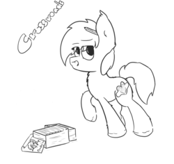 Size: 2000x1890 | Tagged: artist needed, safe, artist:woona, oc, oc only, oc:crossroads, black and white, drawfag, grayscale, monochrome, ponies that can't kick the habit, solo