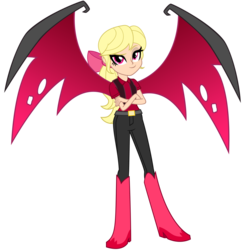 Size: 1200x1200 | Tagged: safe, artist:deathnyan, megan williams, oc, oc only, oc:princess dark matter, human, equestria girls, g1, g4, belt, boots, clothes, equestria girls-ified, evil megan, g1 to equestria girls, g1 to g4, generation leap, high heel boots, jeans, pants, shoes, simple background, solo, transparent background, vector, wings
