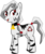 Size: 736x870 | Tagged: safe, artist:shine, artist:sketchy brush, oc, oc only, oc:shine, zebra, cowbell, cute, female, hair ribbon, red eyes, simple background, smiling, stripes, transparent background, vector, vector trace