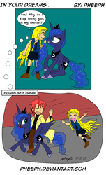 Size: 894x1468 | Tagged: safe, artist:pheeph, princess luna, g4, ambiguous gender, comic, crossover, dream, evangeline a k mcdowell, mahou sensei negima, nagi springfield