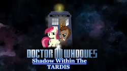 Size: 1024x573 | Tagged: safe, artist:darksoma, doctor whooves, roseluck, time turner, earth pony, pony, g4, female, lens flare, male, mare, space, stallion, tardis, vector, wallpaper