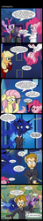 Size: 1430x7268 | Tagged: safe, artist:zsparkonequus, applejack, fluttershy, pinkie pie, princess luna, twilight sparkle, alicorn, earth pony, pegasus, pony, do princesses dream of magic sheep, g4, comic, crossover, dialogue, dominic cobb, female, gun, inception, leonardo dicaprio, mare, pistol, south park, technobabble, twilight sparkle (alicorn), we need to go deeper