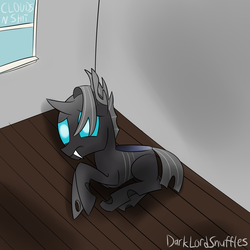 Size: 2000x2000 | Tagged: safe, artist:darklordsnuffles, oc, oc only, oc:#4330715, changeling, high res, scared, solo