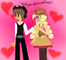 Size: 937x852 | Tagged: safe, artist:lovesdrawing721, applejack, caramel, equestria girls, g4, equestria girls-ified, female, humanized, male, ship:carajack, shipping, straight