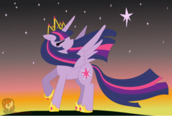 Size: 900x609 | Tagged: safe, artist:ipandacakes, twilight sparkle, alicorn, pony, g4, crown, female, mare, solo, stars, twilight sparkle (alicorn)