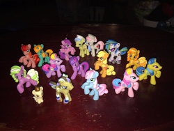 Size: 1024x768 | Tagged: safe, applejack, bumblesweet, daisy, dj pon-3, doctor whooves, firecracker burst, flower wishes, lemon hearts, nurse coldheart, nurse redheart, nurse snowheart, pepperdance, pound cake, rainbow flash (g4), skywishes, skywishes (g4), sweetie blue, sweetie swirl, time turner, twilight sparkle, vinyl scratch, earth pony, pegasus, pony, unicorn, g4, blind bag, collection, colt, female, foal, irl, male, mare, photo, rainbow power, stallion, toy