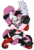 Size: 1429x2105 | Tagged: safe, artist:blackbewhite2k7, pinkie pie, earth pony, pony, g4, bipedal, chainsaw, clothes, cosplay, costume, crossover, dc comics, female, harley quinn, justice league: gods and monsters, looking at you, nightmare fuel, pinkamena diane pie, pinkie quinn, simple background, slasher smile, solo, transparent background