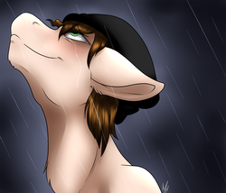 Size: 3501x3000 | Tagged: safe, artist:kobayashi-maruu, oc, oc only, oc:stall vatonem, crying, high res, rain, solo, toque