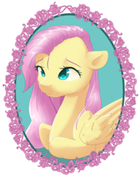 Size: 1024x1280 | Tagged: safe, artist:rue-willings, fluttershy, g4, female, portrait, solo, three quarter view