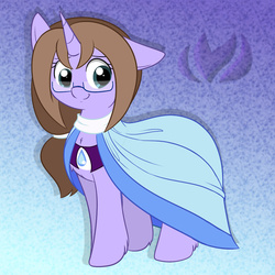 Size: 800x800 | Tagged: safe, artist:raininess, oc, oc only, pony, unicorn, clothes, dress, female, gala dress, glasses, mare, solo