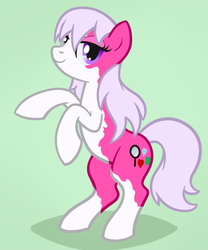 Size: 748x900 | Tagged: safe, artist:arrkhal, oc, oc only, oc:vidria violeta, earth pony, pony, coat markings, female, mare, pinto, rearing, solo