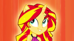 Size: 1280x714 | Tagged: dead source, safe, artist:rivalcat, edit, edited screencap, screencap, sunset shimmer, equestria girls, g4, my little pony equestria girls: rainbow rocks, cropped, female, horn, ponied up, solo