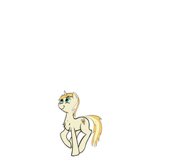 Size: 1800x1600 | Tagged: artist needed, safe, oc, oc only, oc:creme bean, pony, unicorn, chest fluff, cute, fluffy, green eyes, looking up, raised hoof, raised leg, smiling, solo
