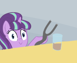 Size: 391x319 | Tagged: safe, starlight glimmer, g4, chocolate milk, exploitable meme, female, meme, s5 starlight, solo, spilled milk, staff, staff of sameness