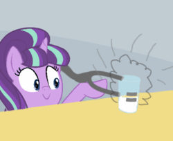 Size: 391x319 | Tagged: safe, starlight glimmer, g4, equal, exploitable meme, female, meme, milk, s5 starlight, solo, spilled milk, staff, staff of sameness, starlight glimmer is worst pony, this will end in communism