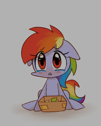 Size: 800x1000 | Tagged: safe, artist:joycall6, rainbow dash, g4, begging, crying, cute, female, floppy ears, poverty, solo