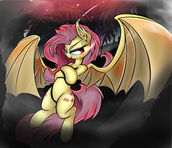 Size: 3000x2580 | Tagged: safe, artist:madacon, fluttershy, bat pony, pony, g4, bat ponified, female, flutterbat, high res, mare, race swap, solo