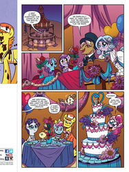 Size: 810x1080 | Tagged: safe, artist:brenda hickey, idw, carrot cake, cup cake, pinkie pie, pound cake, pumpkin cake, rarity, friends forever #19, g4, my little pony: friends forever, spoiler:comic, cake, preview