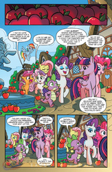 Size: 900x1384 | Tagged: safe, artist:tony fleecs, idw, official comic, fluttershy, pinkie pie, rainbow dash, rarity, scootaloo, spike, sweetie belle, twilight sparkle, alicorn, dragon, earth pony, pegasus, pony, unicorn, g4, night of the living apples, spoiler:comic, spoiler:comic32, comic, cutie mark crusaders, female, filly, foal, male, mare, preview, speech bubble, twilight sparkle (alicorn)