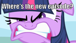 Size: 833x469 | Tagged: safe, edit, edited screencap, screencap, twilight sparkle, feeling pinkie keen, g4, angry, image macro, meme, new episode, reaction image