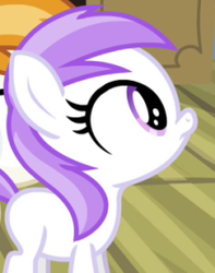 Size: 200x254 | Tagged: safe, screencap, titania, pony, for whom the sweetie belle toils, g4, season 4, 5-year-old, filly, foal, looking up