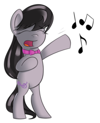 Size: 1280x1569 | Tagged: safe, artist:sykobelle, octavia melody, earth pony, pony, g4, bipedal, bowtie, female, simple background, singing, solo, transparent background