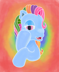 Size: 1800x2200 | Tagged: safe, rainbow dash, rainbow dash (g3), g3, g4, bust, female, looking at you, solo