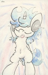 Size: 686x1068 | Tagged: safe, artist:slightlyshade, dj pon-3, vinyl scratch, g4, female, solo, traditional art