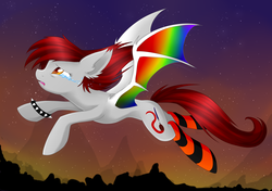 Size: 2100x1475 | Tagged: safe, artist:scarlet-spectrum, oc, oc only, bat pony, pony, clothes, slender, socks, solo, striped socks, thin