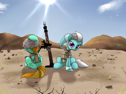 Size: 1600x1200 | Tagged: safe, artist:[redacted], artist:i am nude, artist:trickydick, fleetfoot, lightning dust, pony, g4, mortar, mortar range, usmc