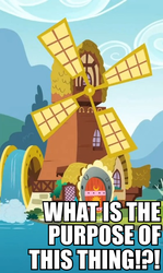 Size: 398x668 | Tagged: safe, edit, edited screencap, screencap, g4, one bad apple, caption, image macro, meme, no pony, text, watermill, windmill